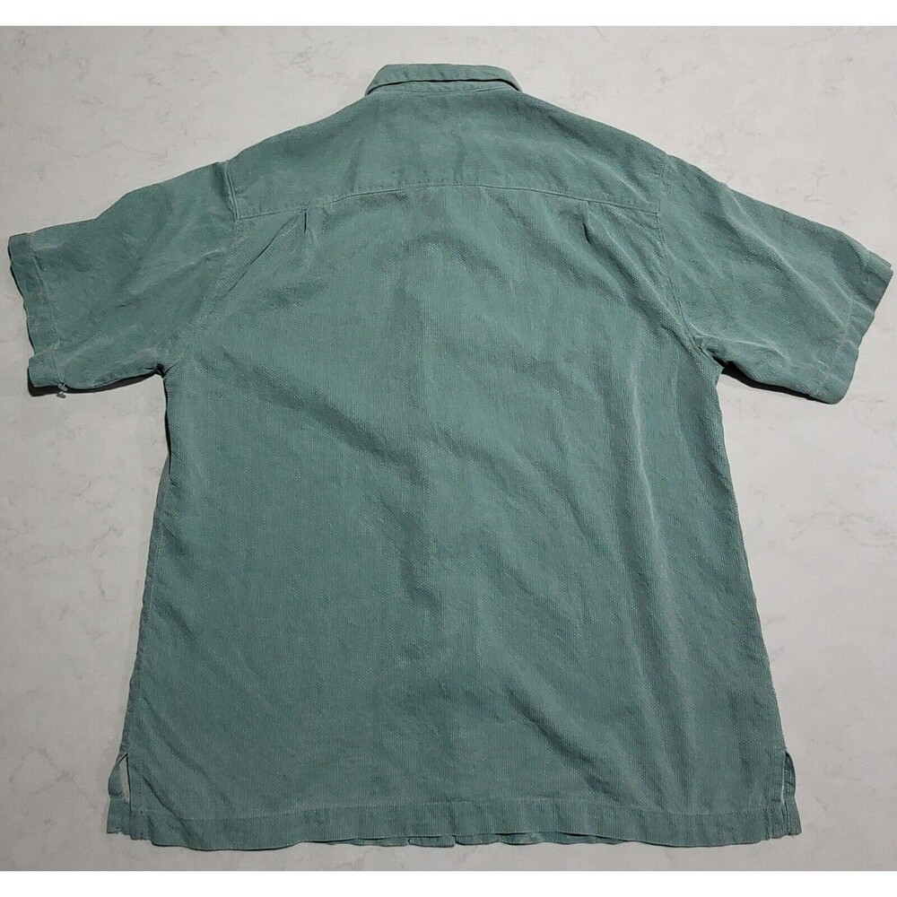 Tommy Bahama Relax 100% Silk Mint Green Hibiscus Floral Hawaiian Tropical M NWOT - Picture 2 of 16